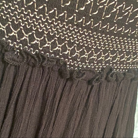 Free People once upon a rainbow black white strapless smocked jumper jumpsuit - Picture 7 of 10